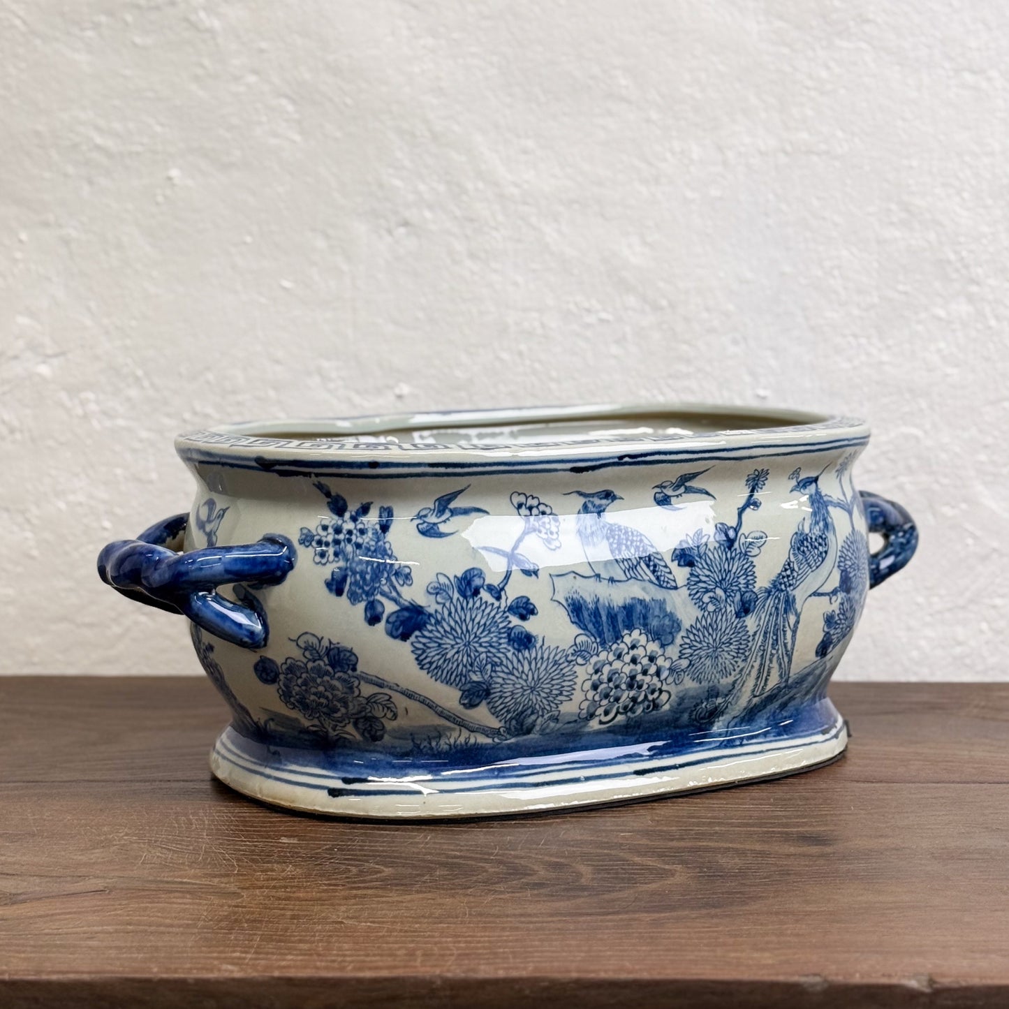 Bird & Chrysanthemum Porcelain Baby Bath