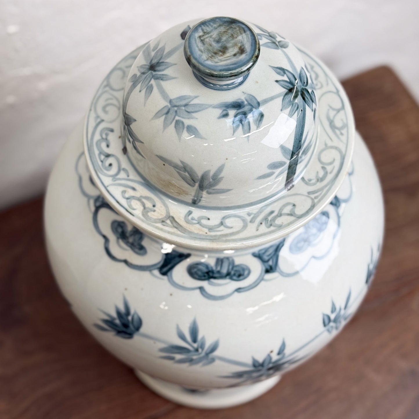 Bamboo Porcelain Temple Jar