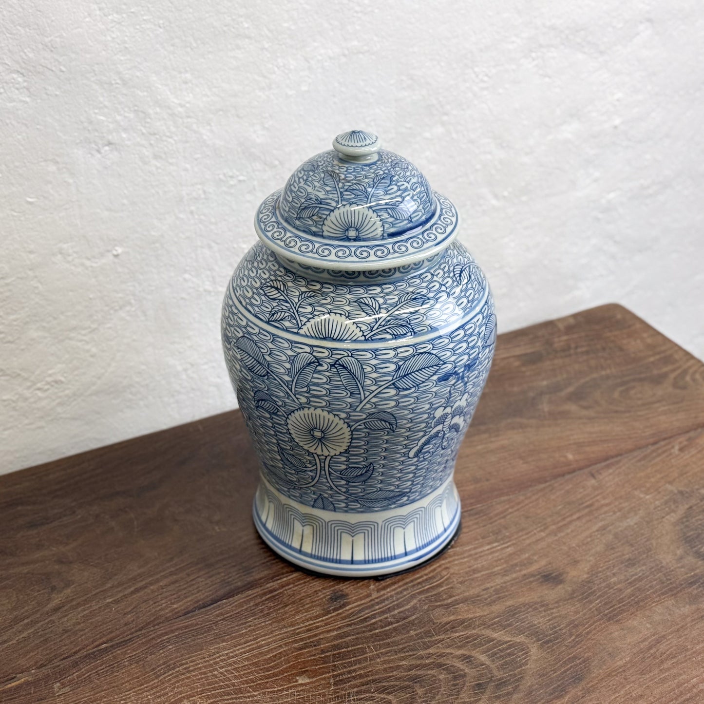 Patterned Floral Porcelain Ginger Jar