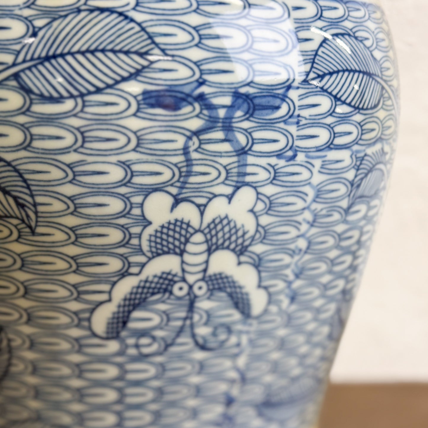 Patterned Floral Porcelain Ginger Jar