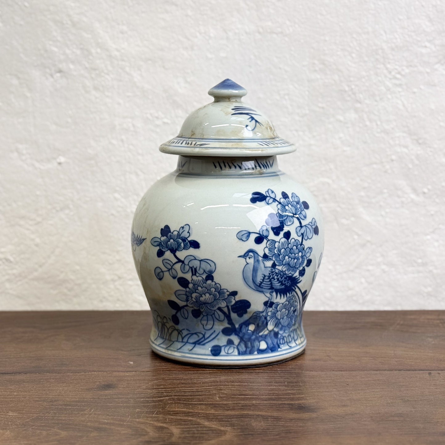 Peony Squat Porcelain Temple Jar