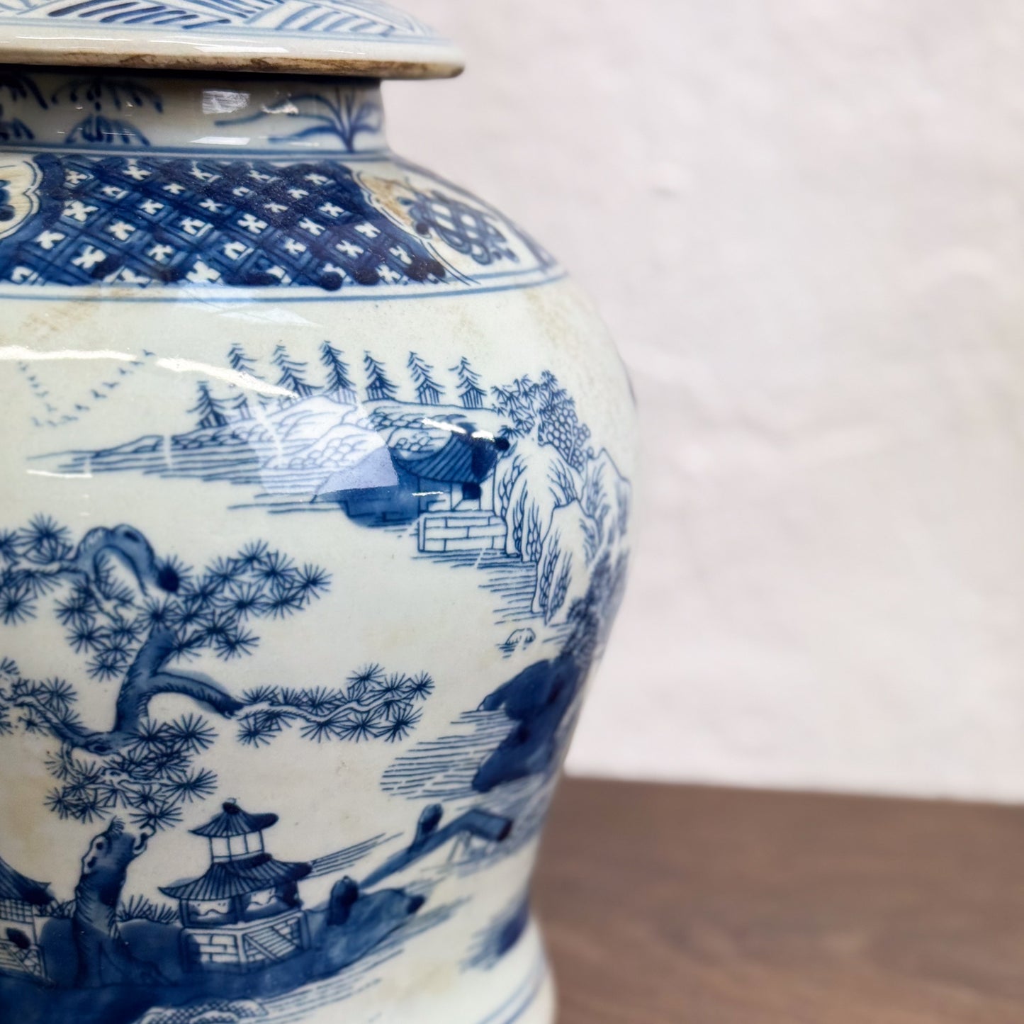 Pagoda Squat Porcelain Temple Jar
