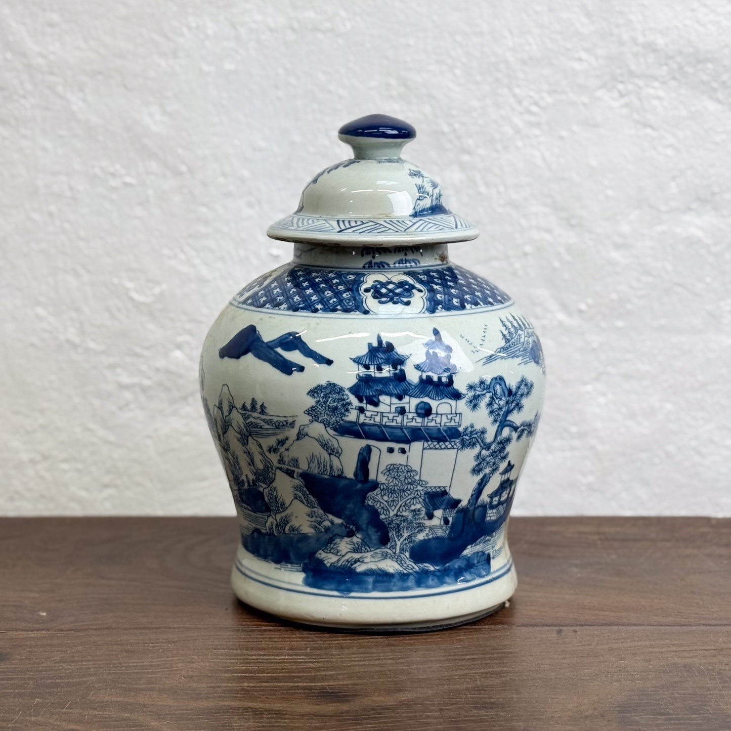 Pagoda Squat Porcelain Temple Jar