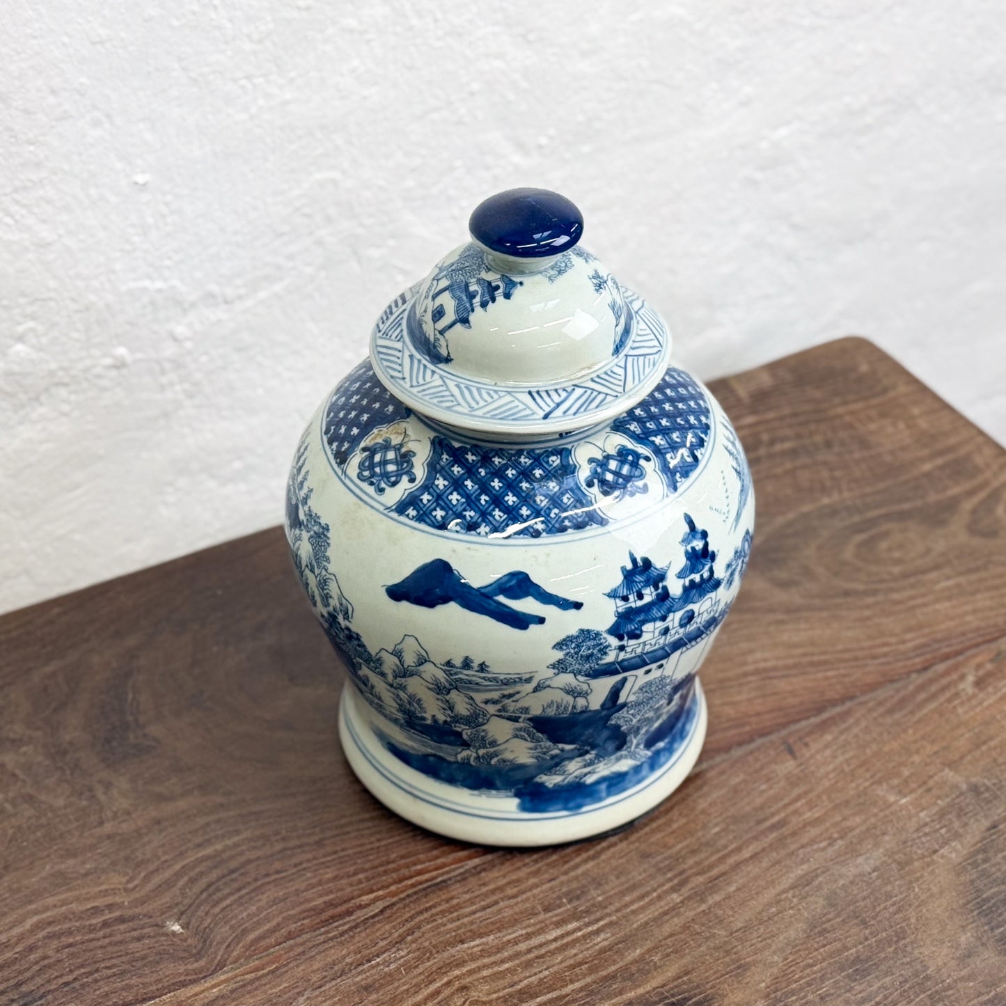 Pagoda Squat Porcelain Temple Jar