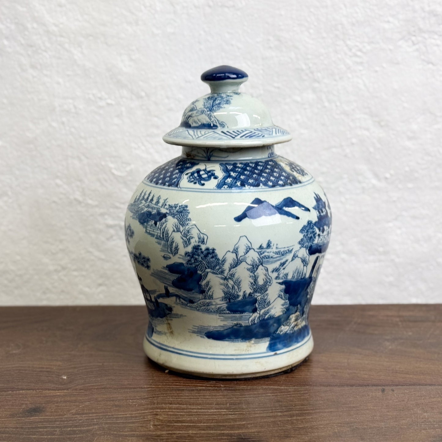 Pagoda Squat Porcelain Temple Jar