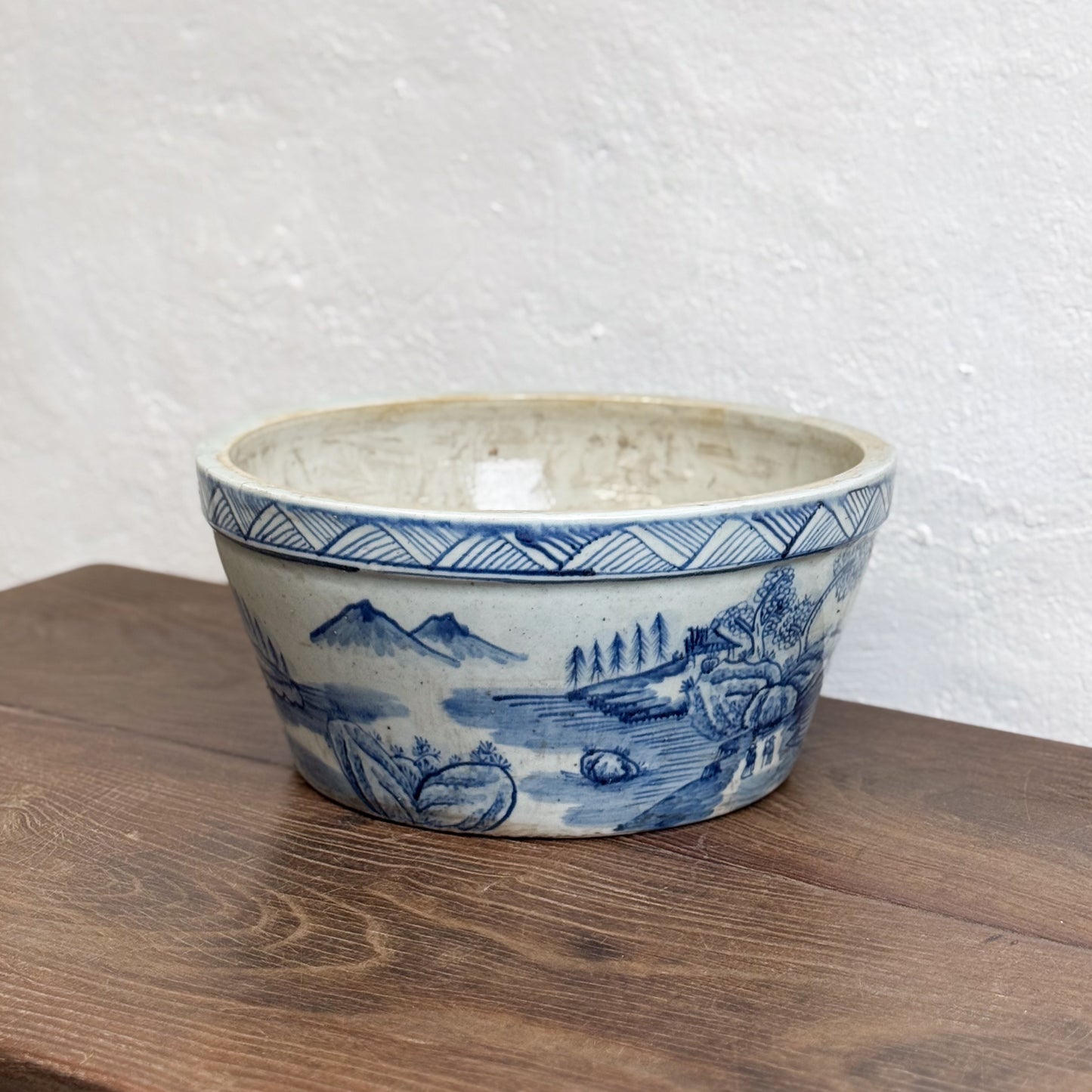 Village Scene Porcelain Planter Bowl