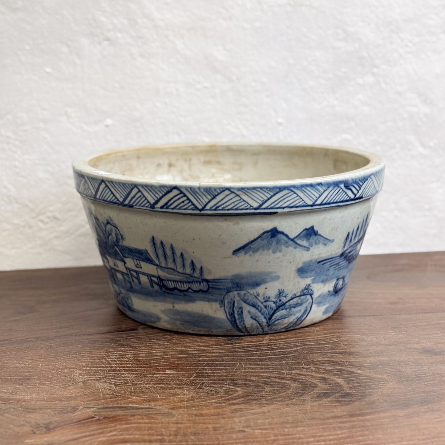 Village Scene Porcelain Planter Bowl