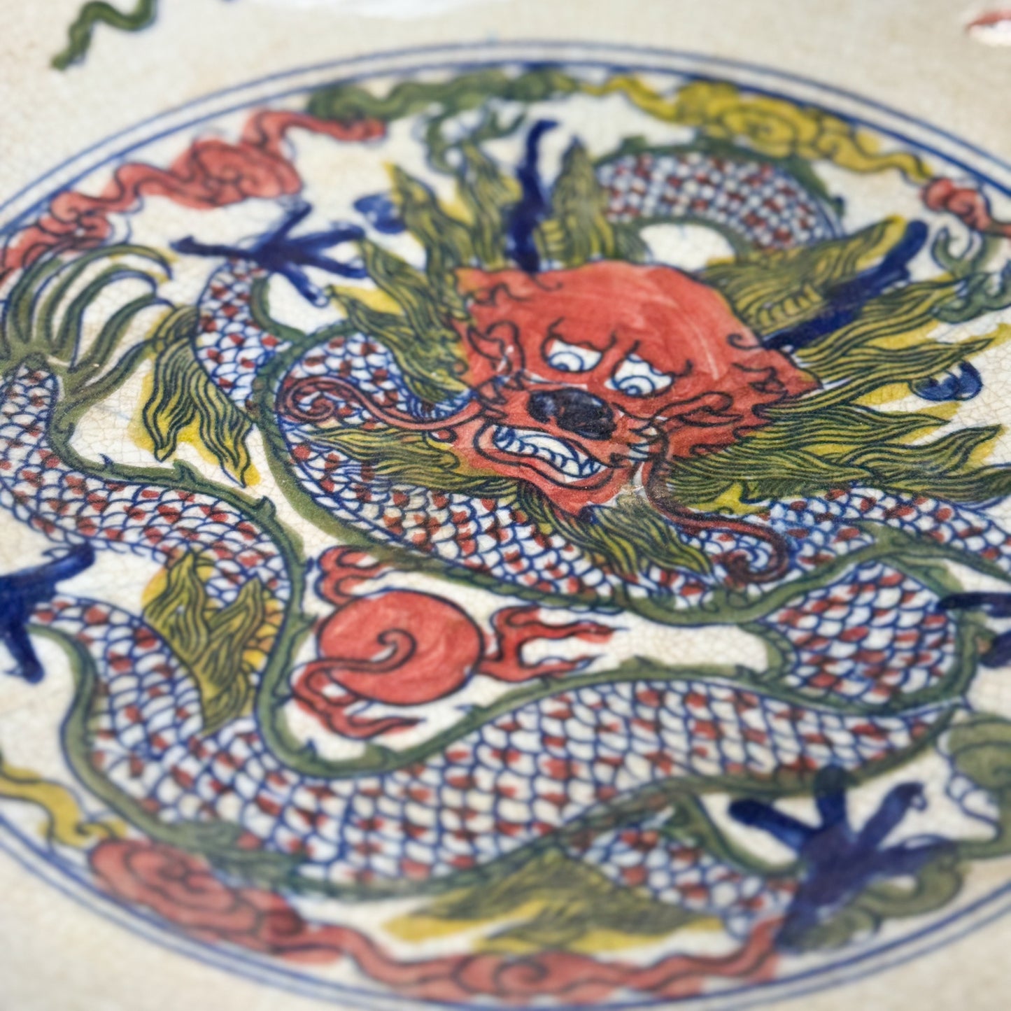 Dragon Porcelain Offering Plate