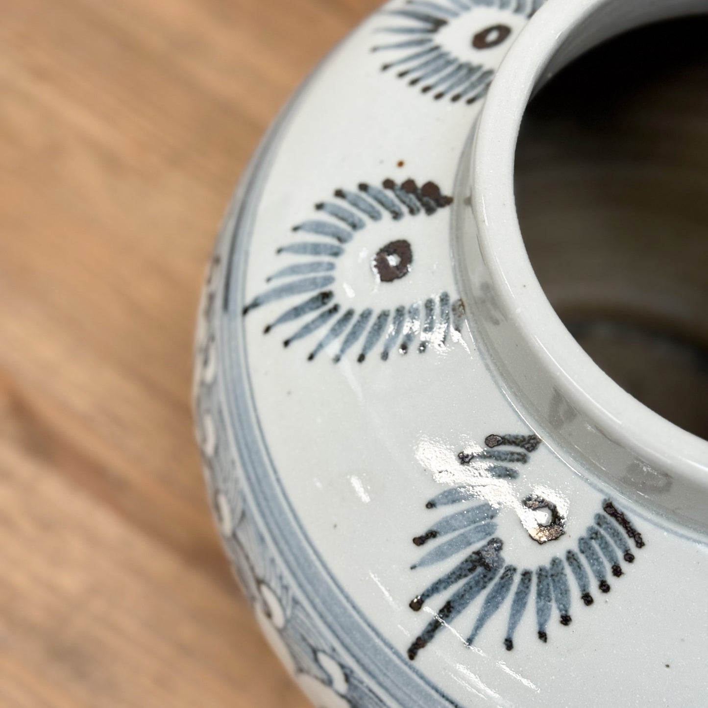 Large Blue and White Lotus Vase