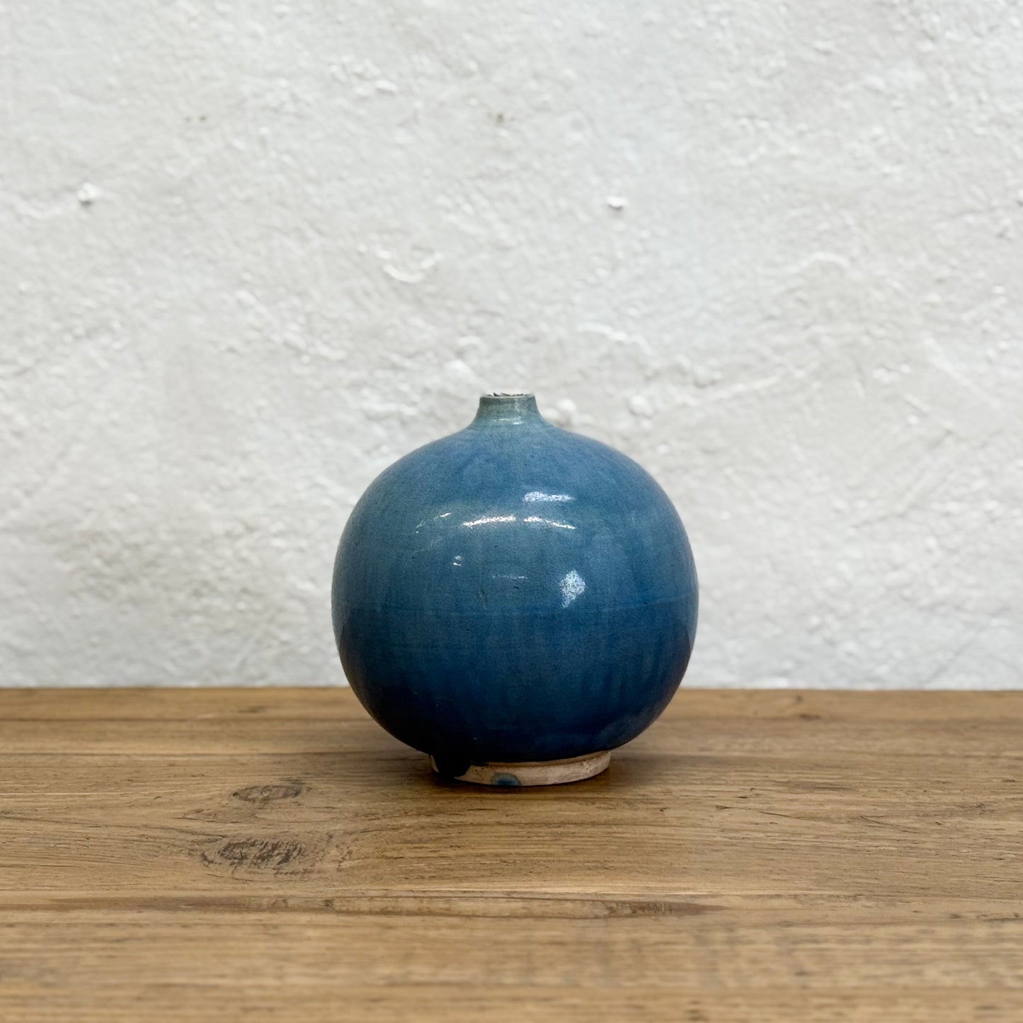 Bulb Blue Glaze Vase