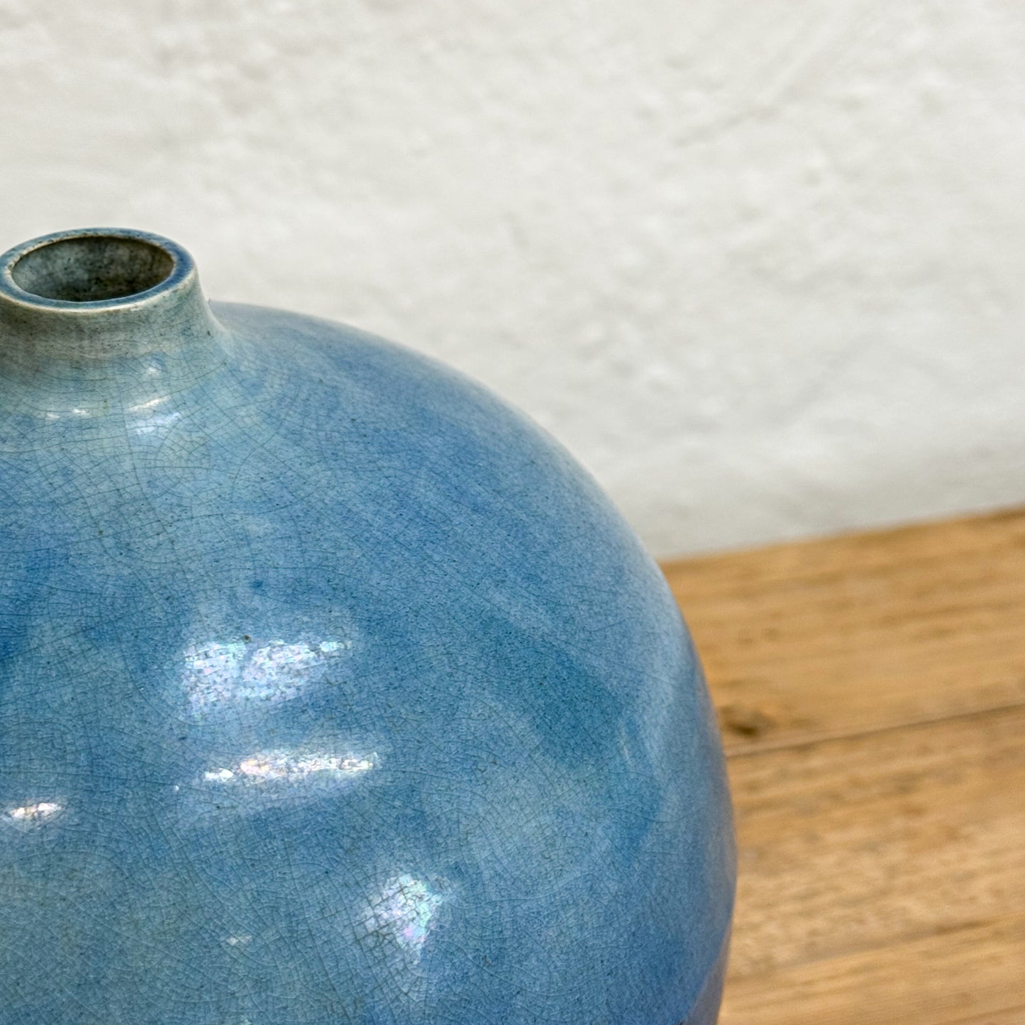 Bulb Blue Glaze Vase