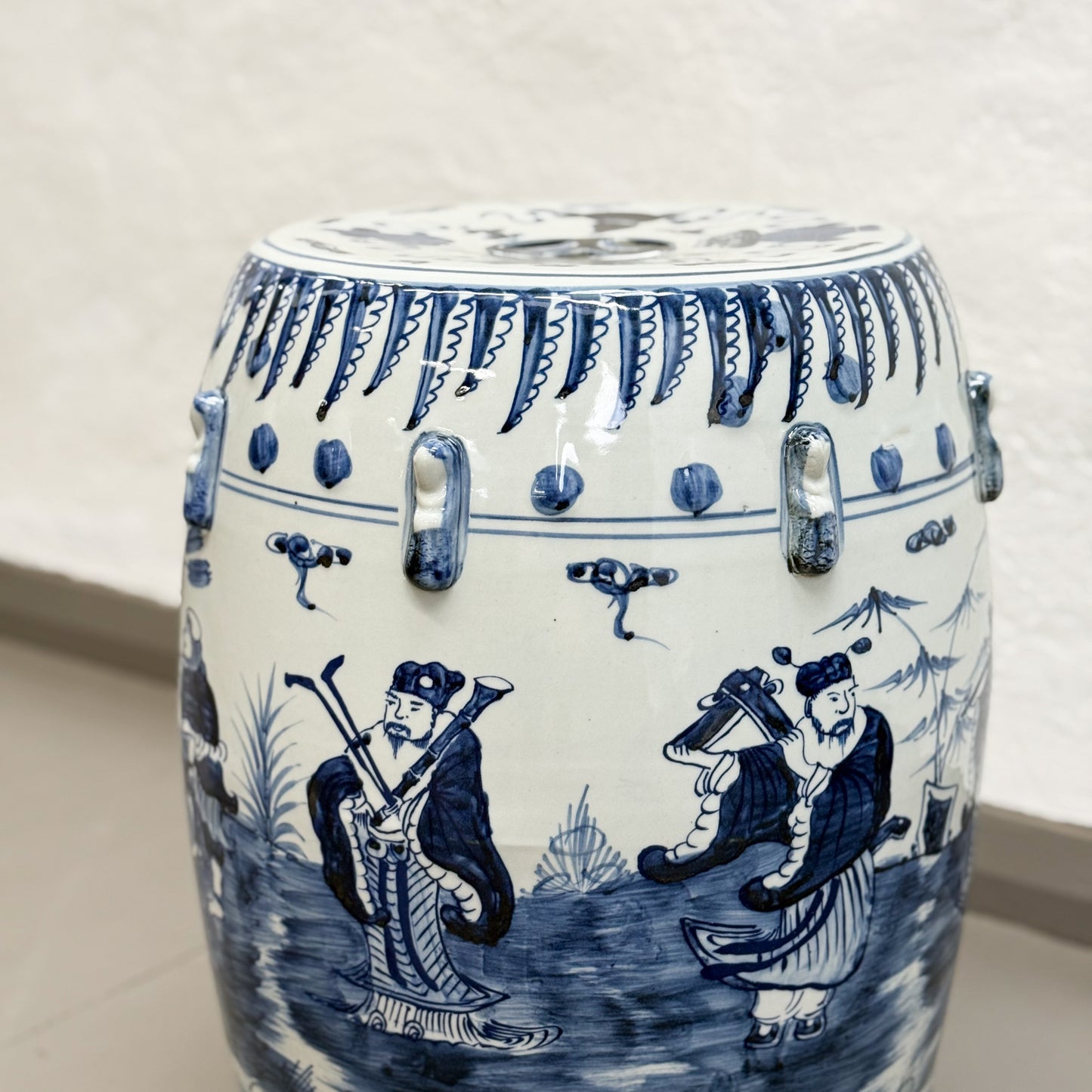 Musician Scene Porcelain Stool