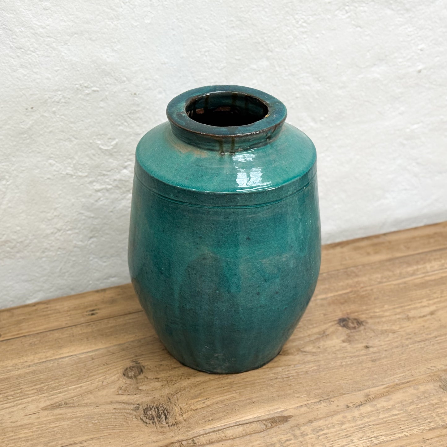 Teal Glazed Pot