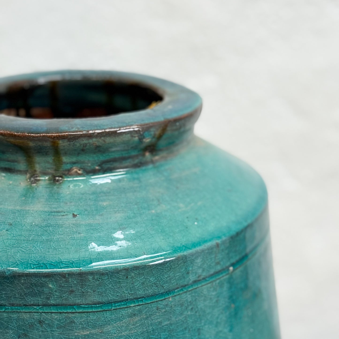 Teal Glazed Pot