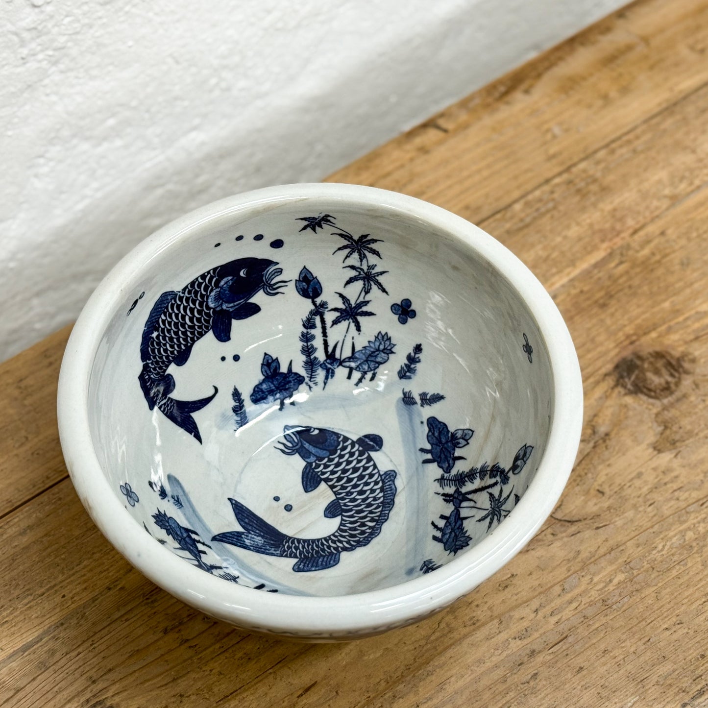 Fish & Floral Porcelain Bowl