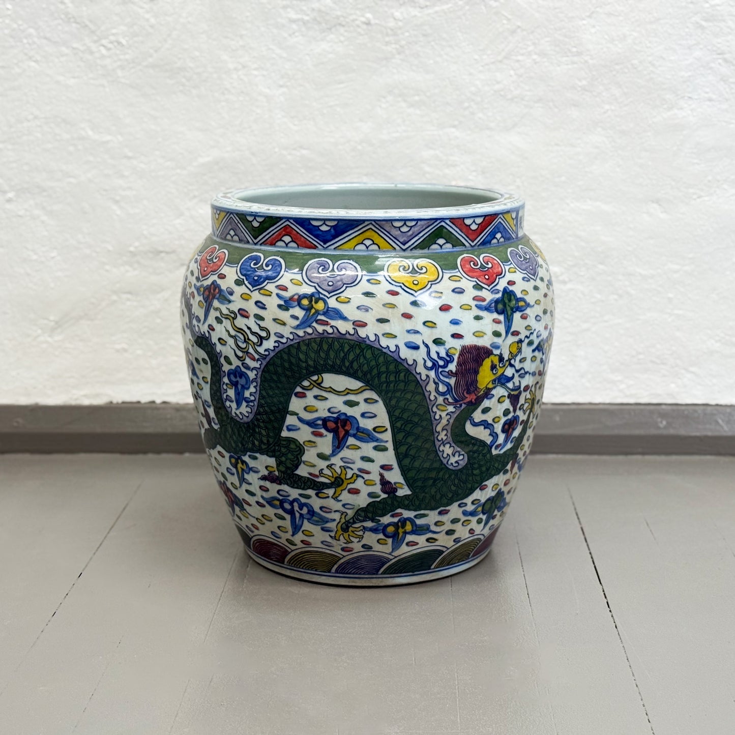 Multicolour Dragon Porcelain Planter