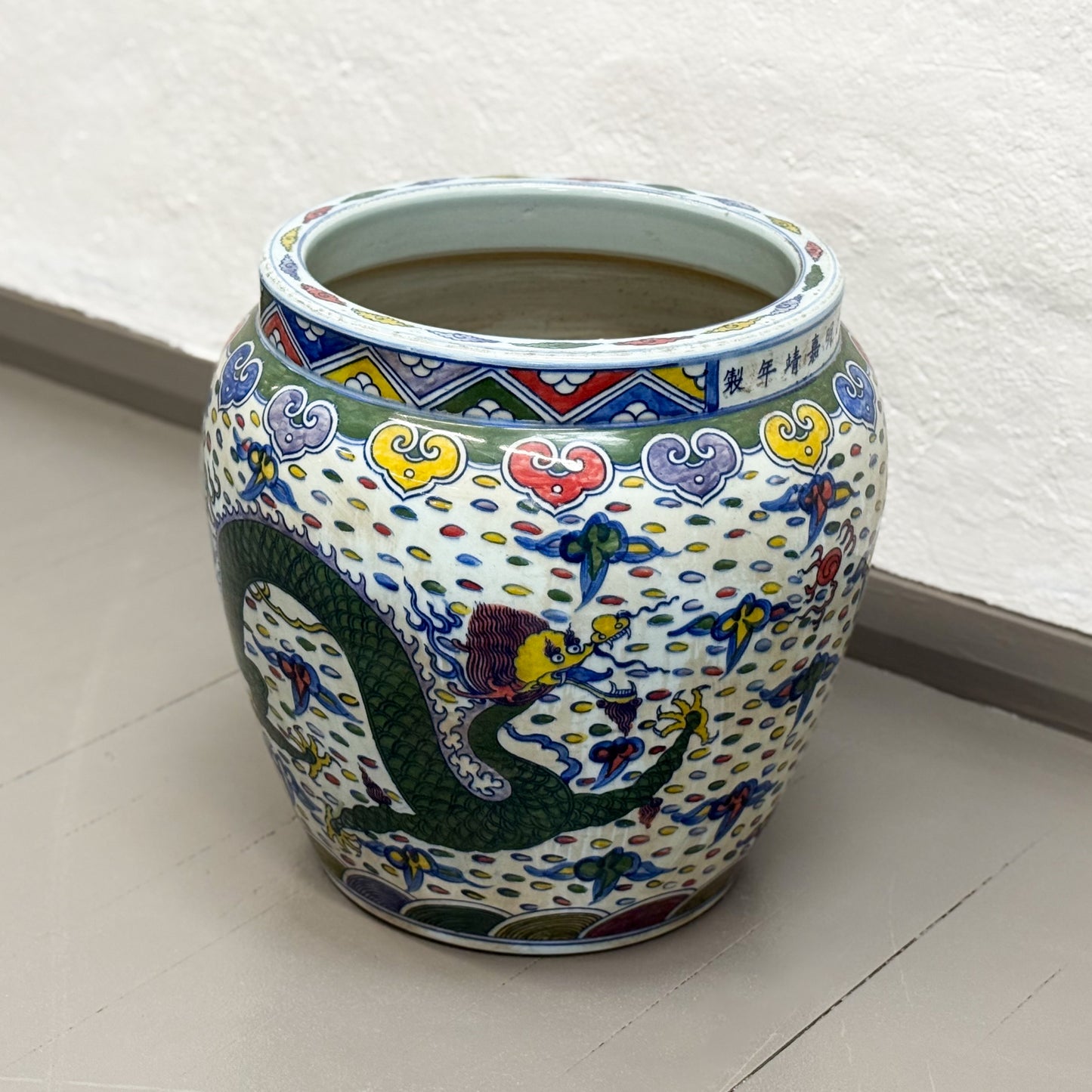 Multicolour Dragon Porcelain Planter