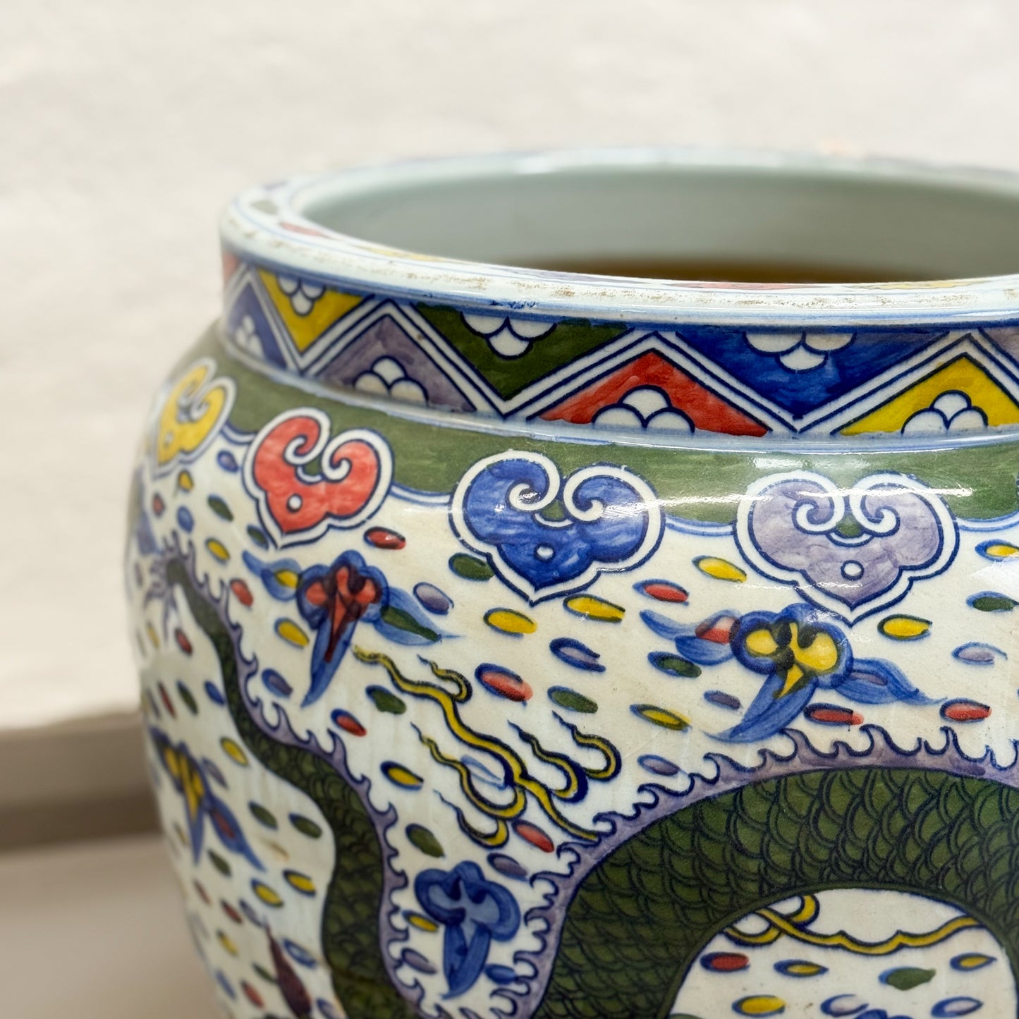 Multicolour Dragon Porcelain Planter