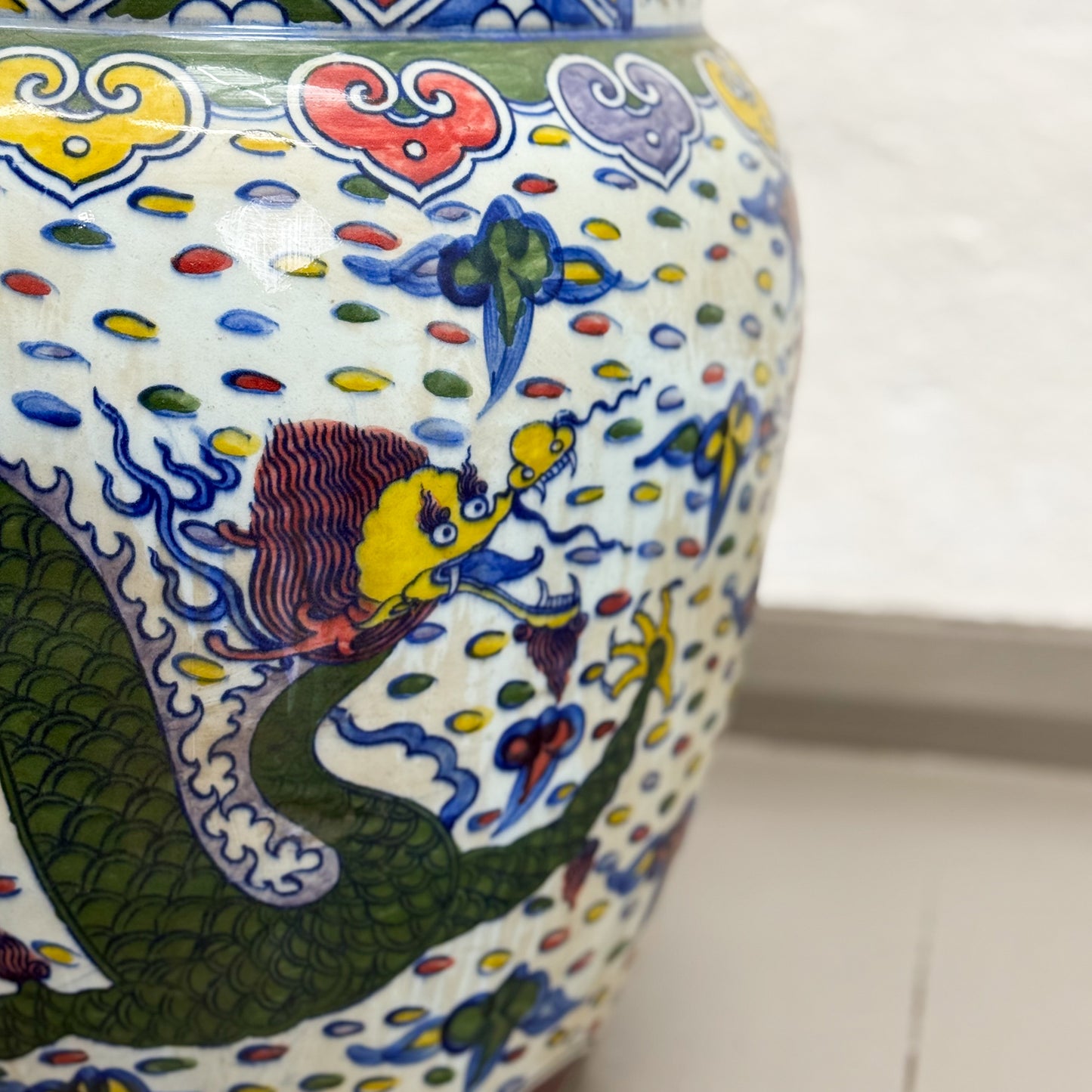 Multicolour Dragon Porcelain Planter