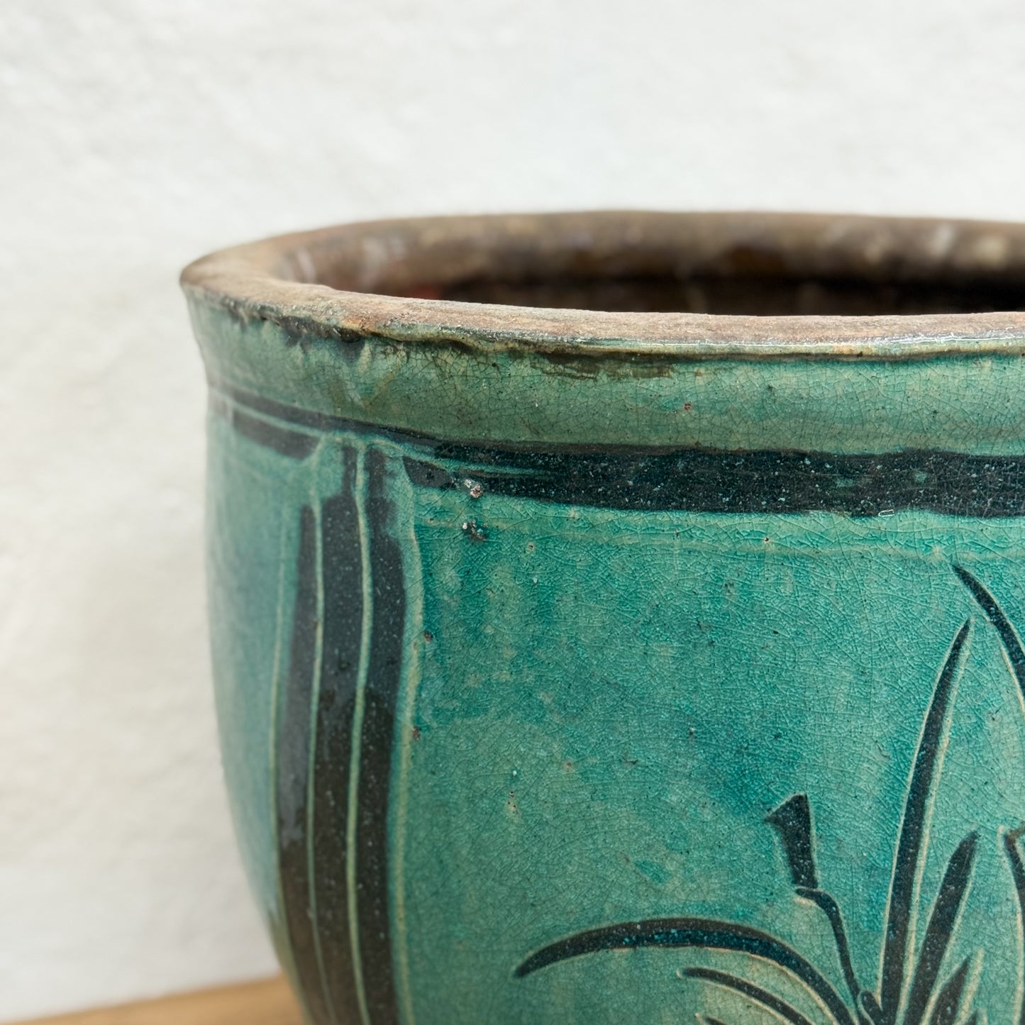 Glazed Floral Motif Planter