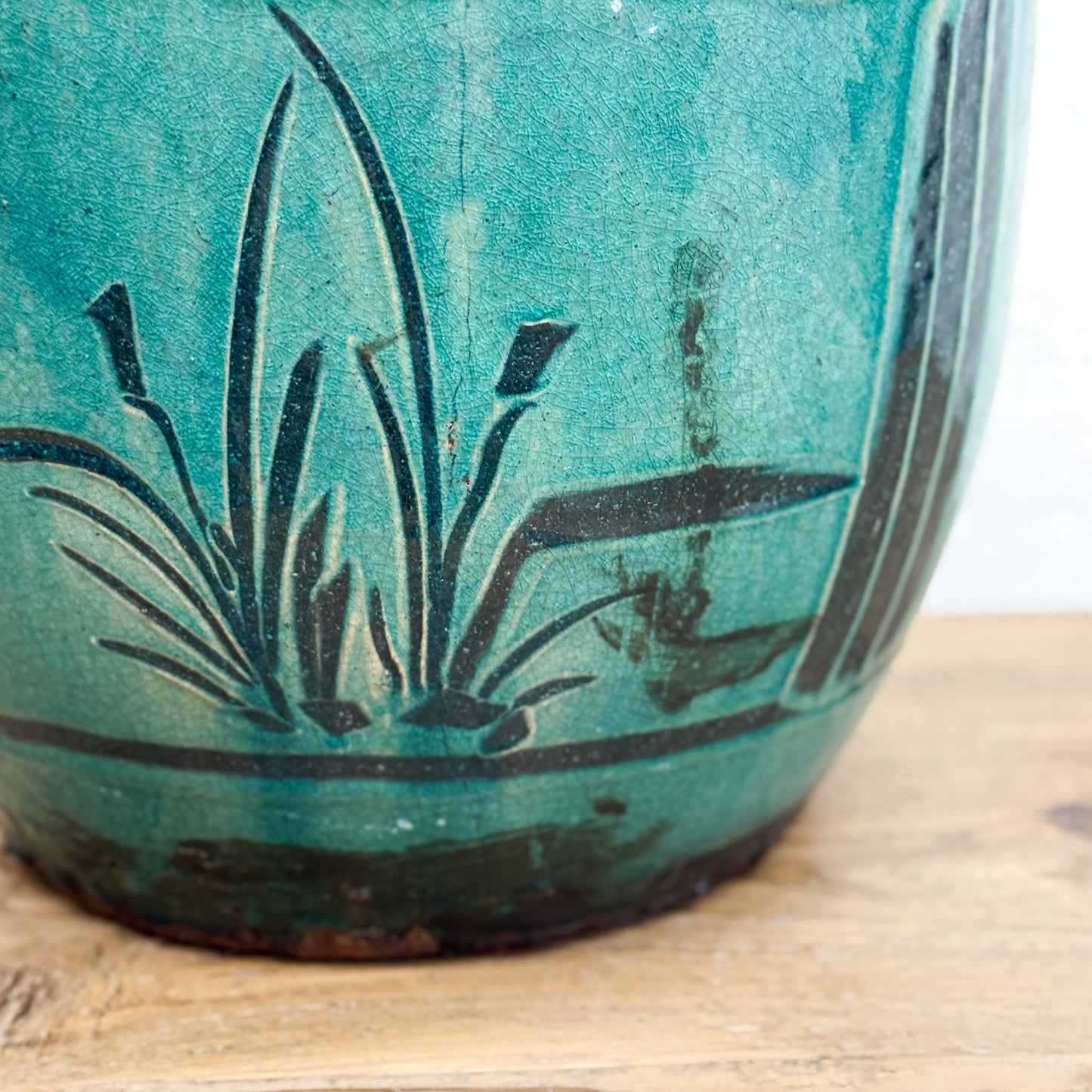 Glazed Floral Motif Planter