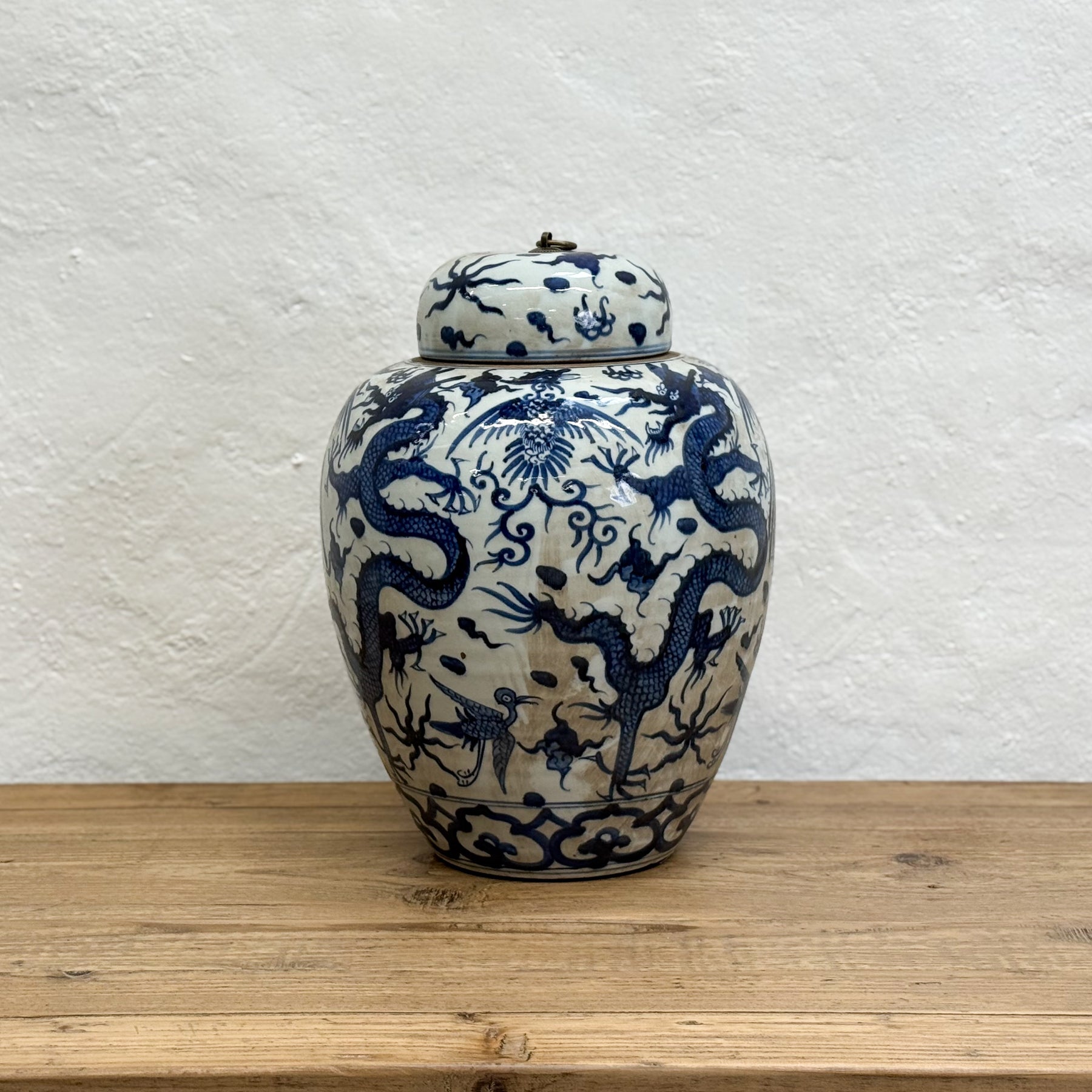 Dragon & Phoenix Porcelain Melon Jar