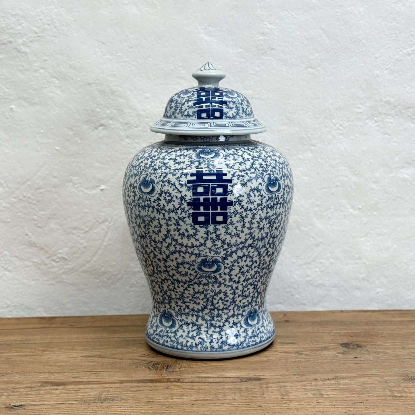 Double Happiness Porcelain Temple Jar