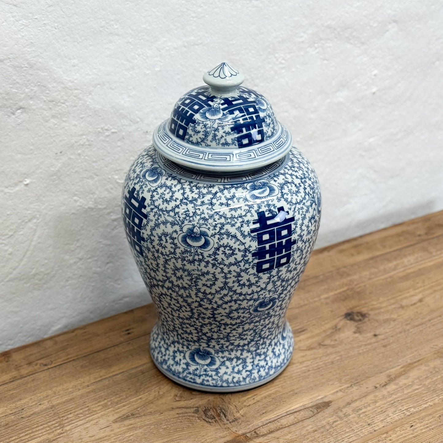 Double Happiness Porcelain Temple Jar