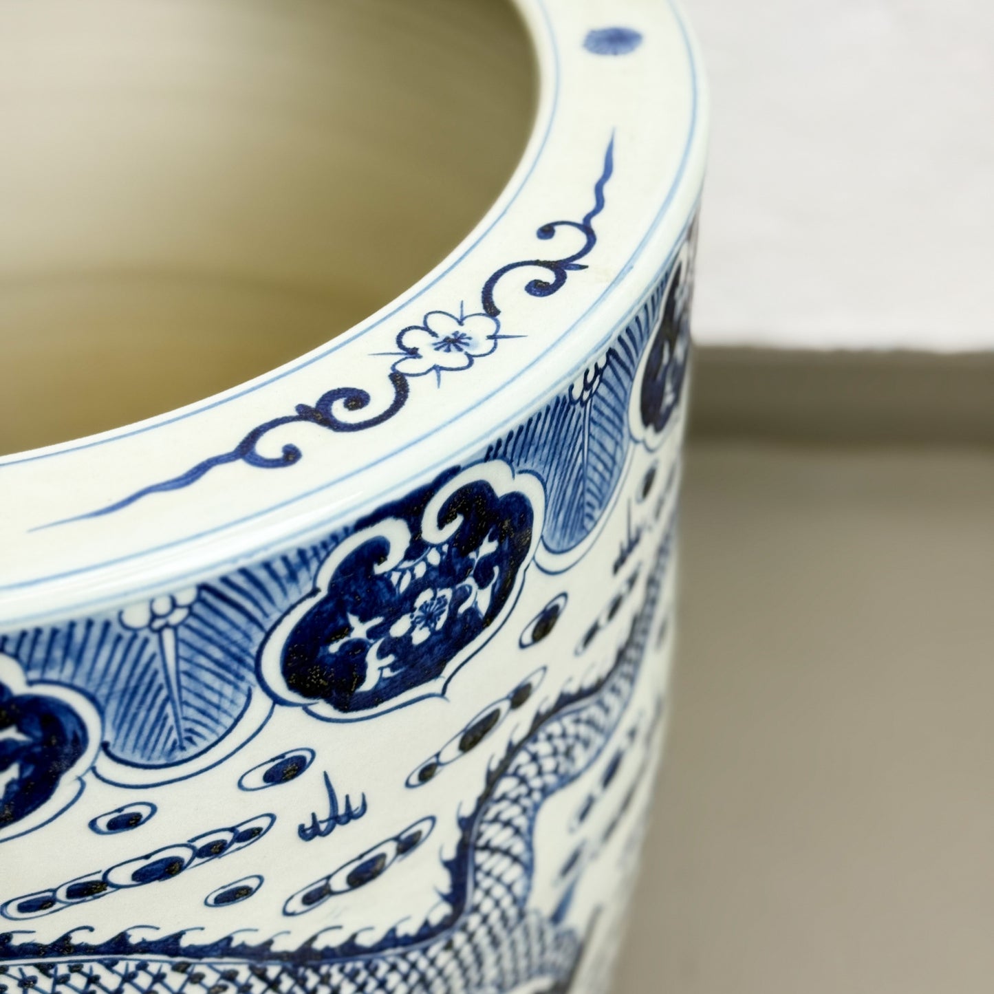 Large Dragon Porcelain Planter