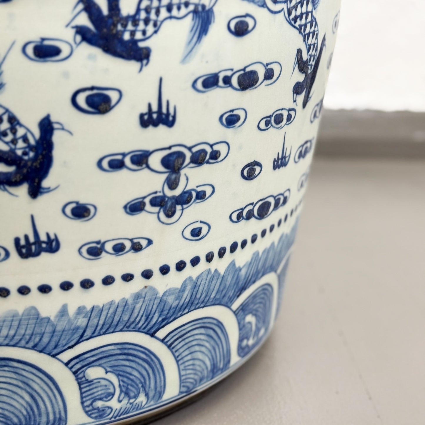 Large Dragon Porcelain Planter