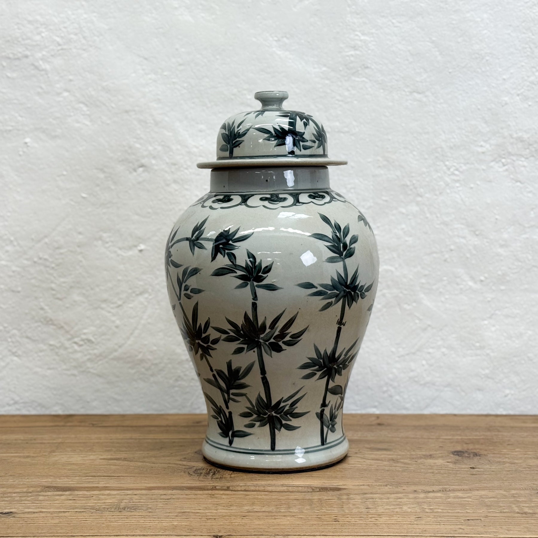 Bamboo Porcelain Temple Jar