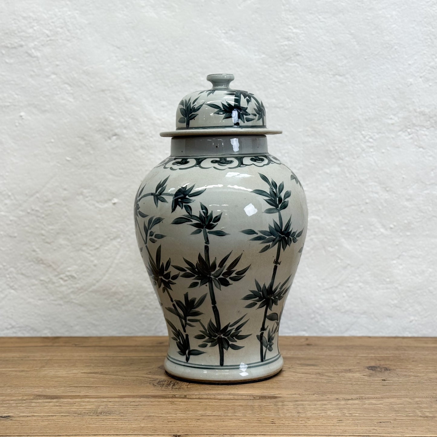 Bamboo Porcelain Temple Jar