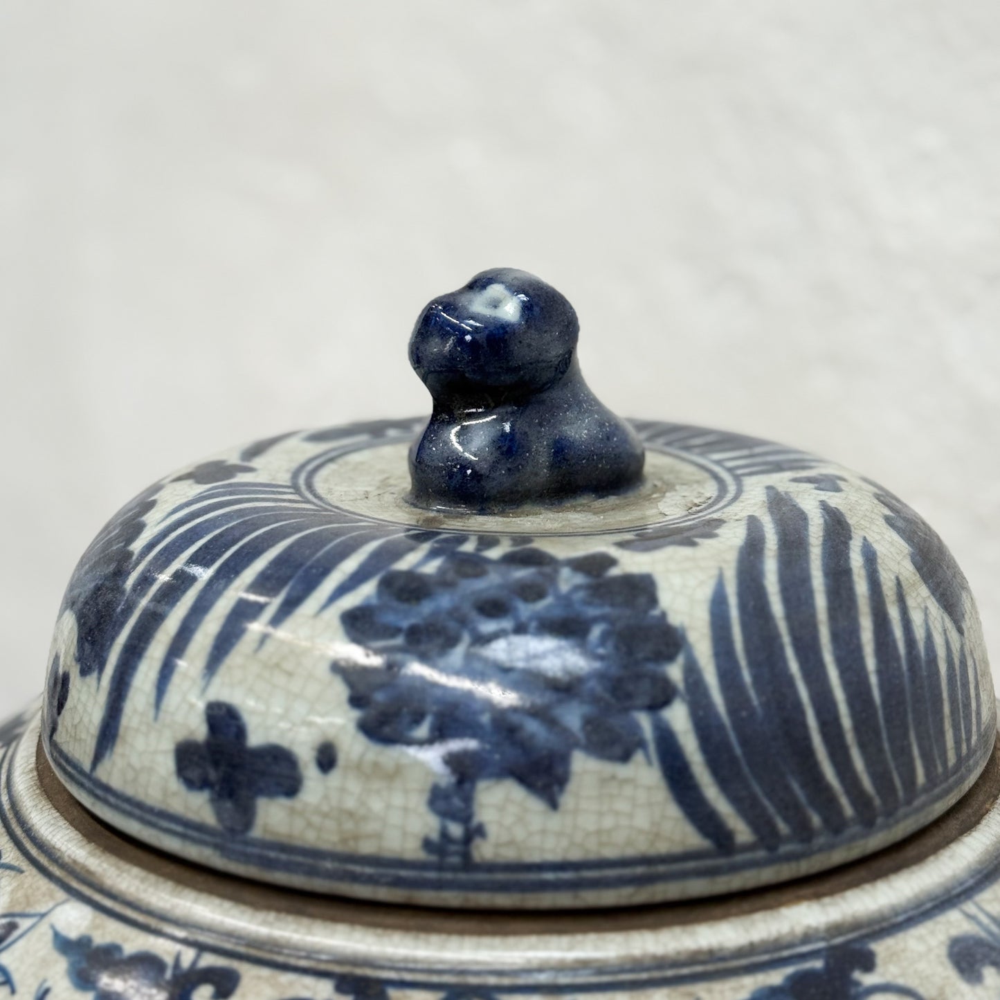 Fish Porcelain Jar with Foo Dog Lid