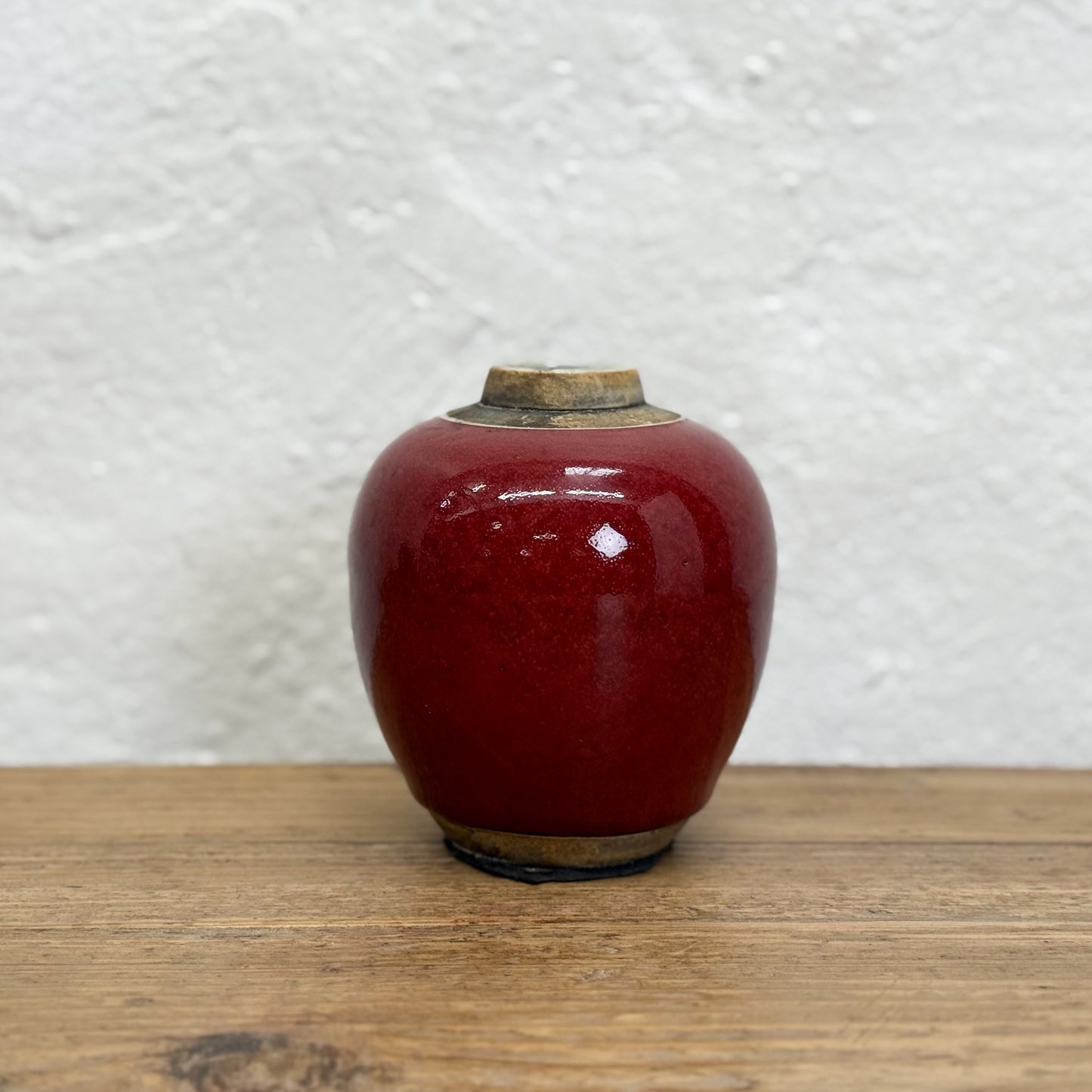 Small Crazed Red Ginger Jar
