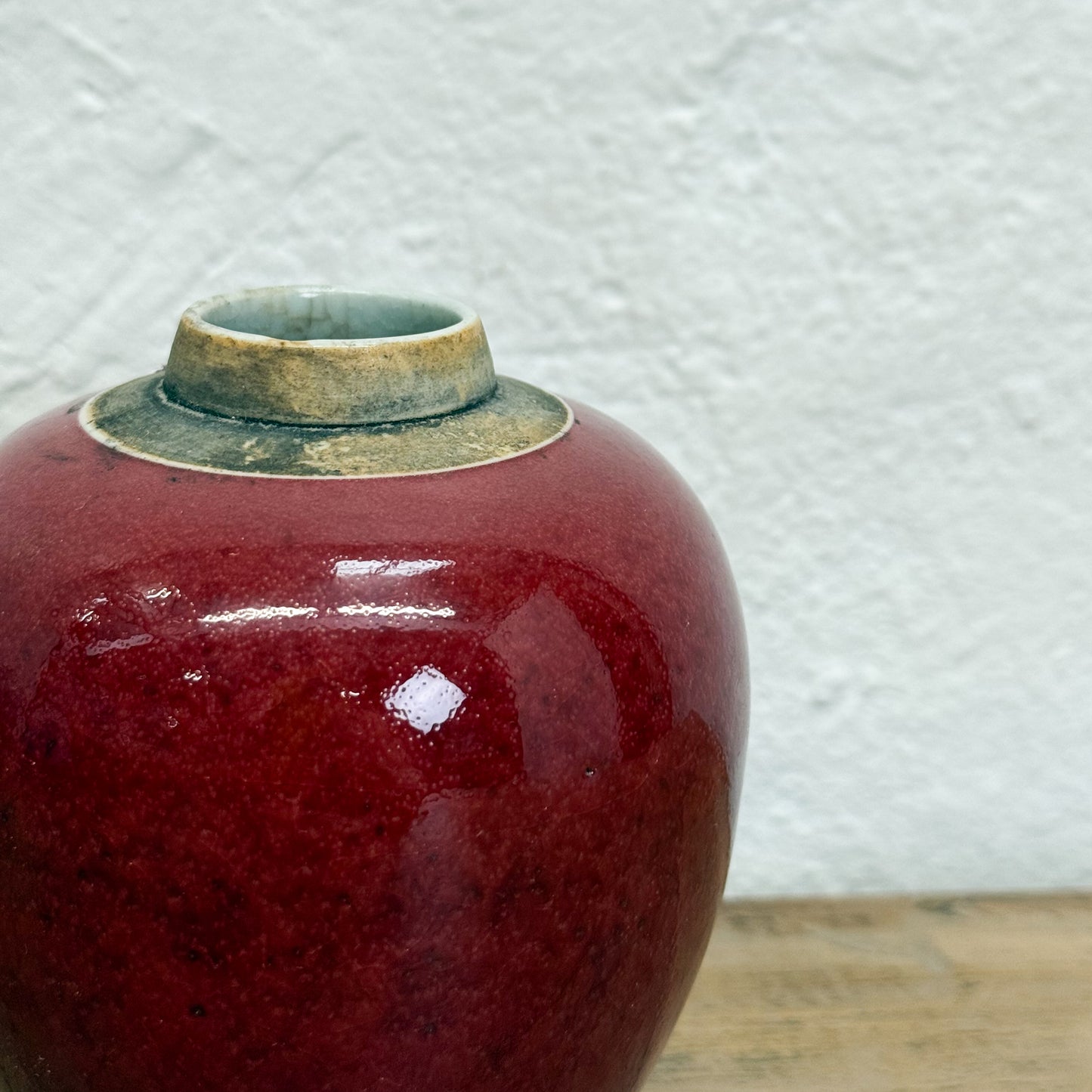 Small Crazed Red Ginger Jar