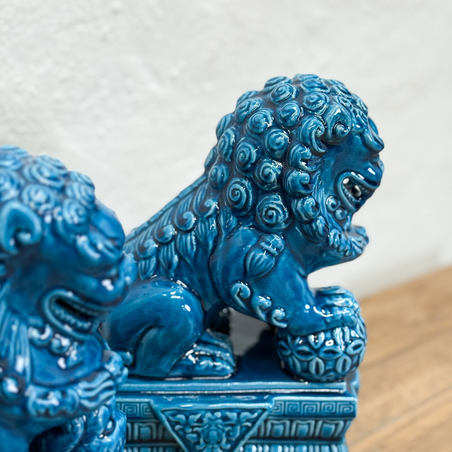 Turquoise Porcelain Foo Dog Pair