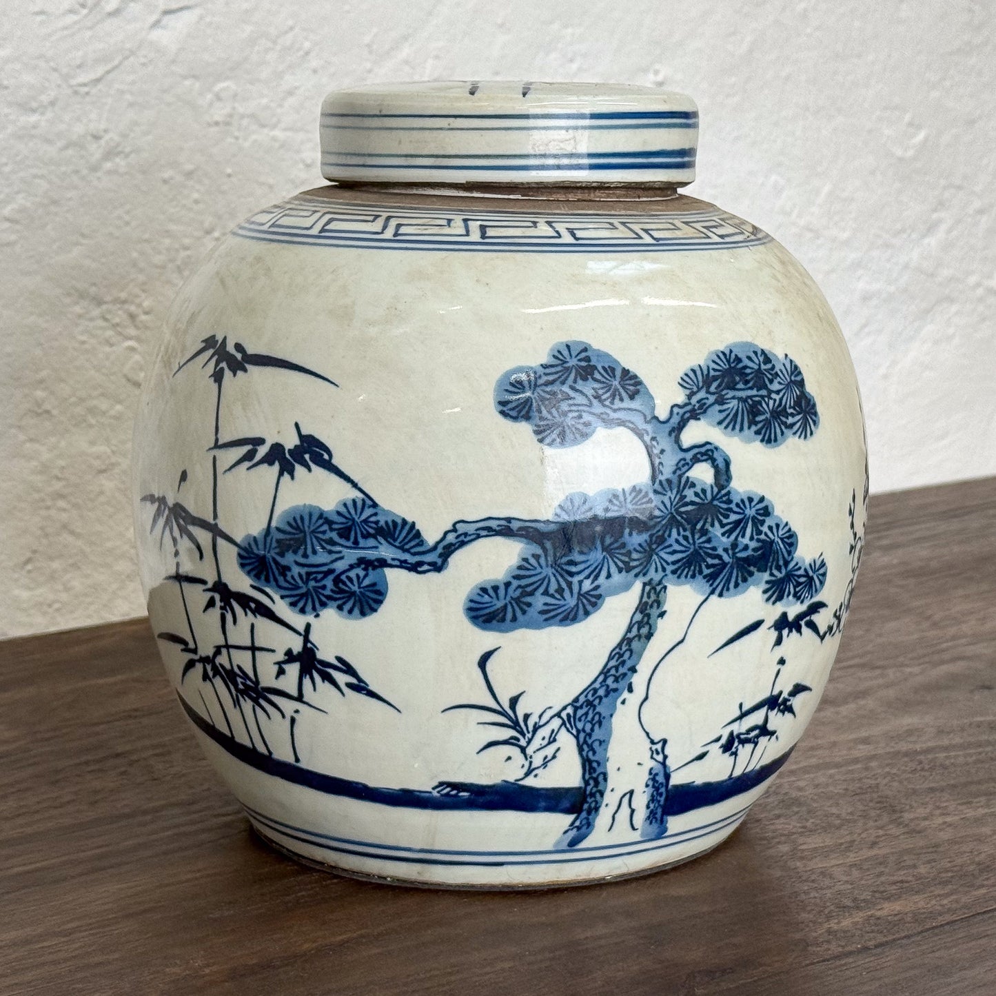 Blue & White Ginger Jar Bamboo & Pine