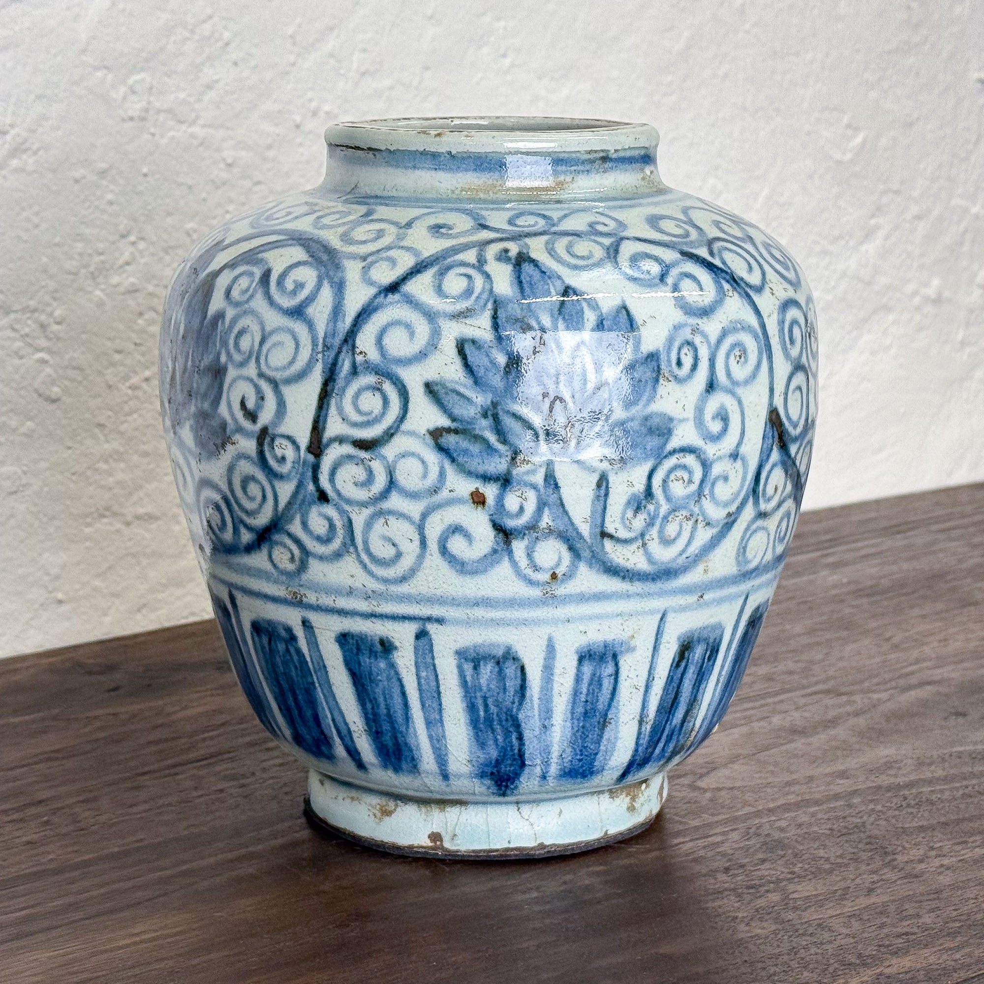 Blue & White Floral Vine Vase
