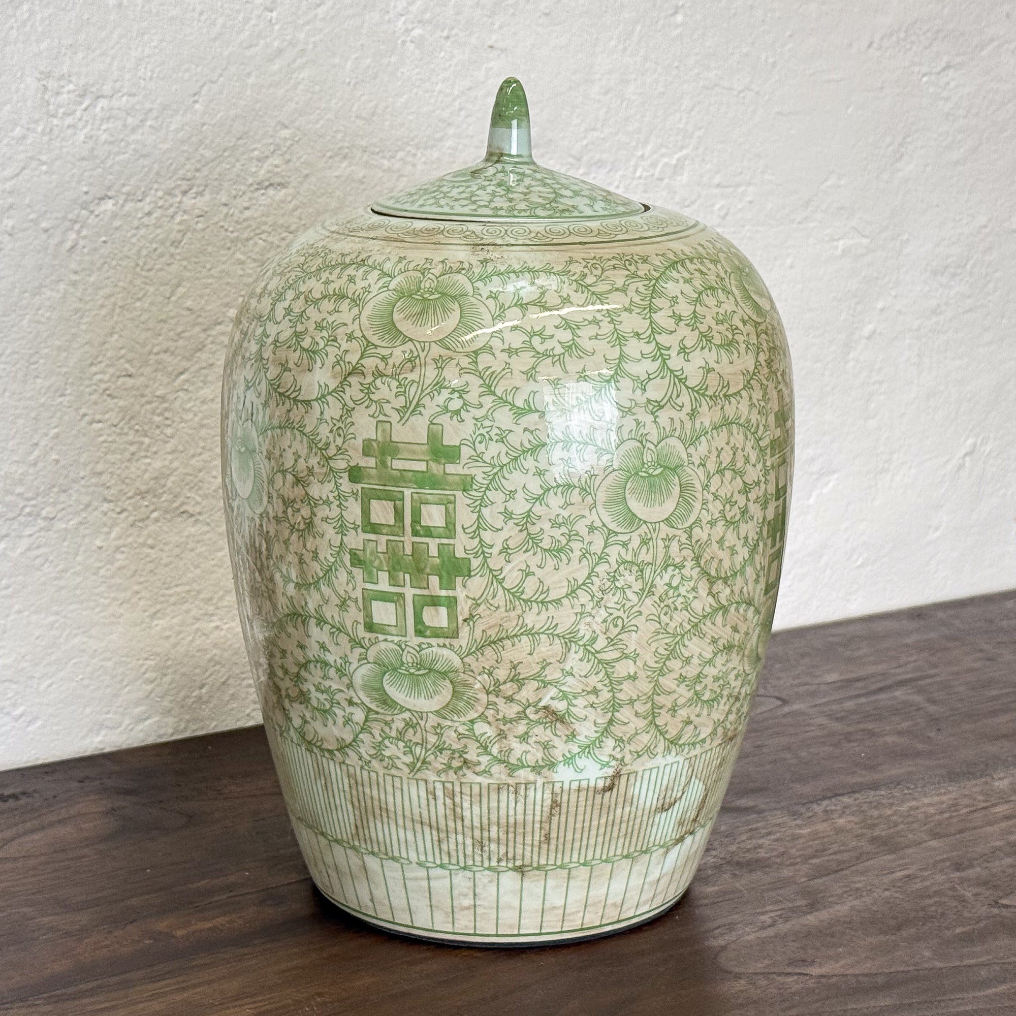 Mint Green Jasmine Vine Melon Jar