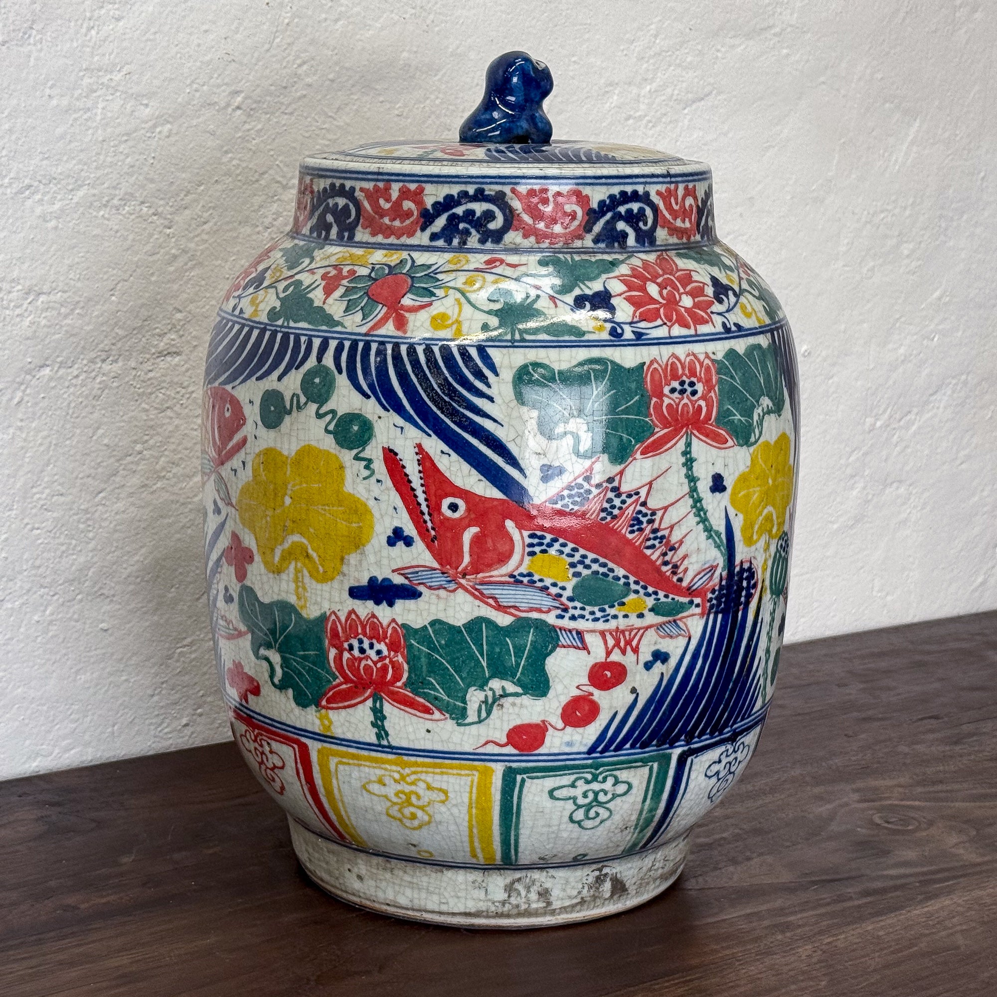 Hand Painted Fish Melon Container