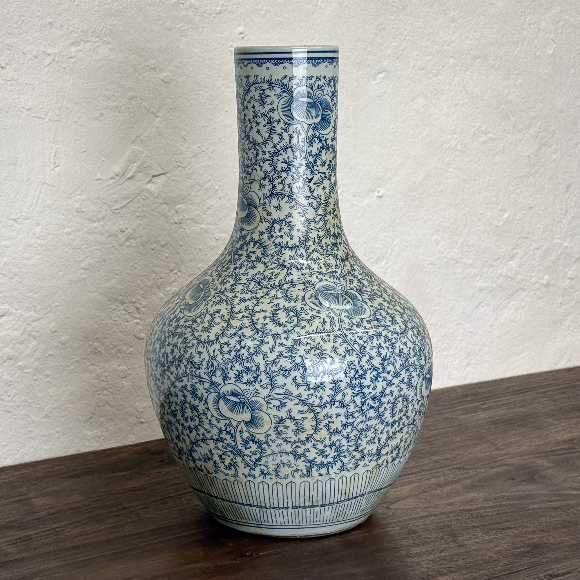 Peony and Vine Baluster Vase