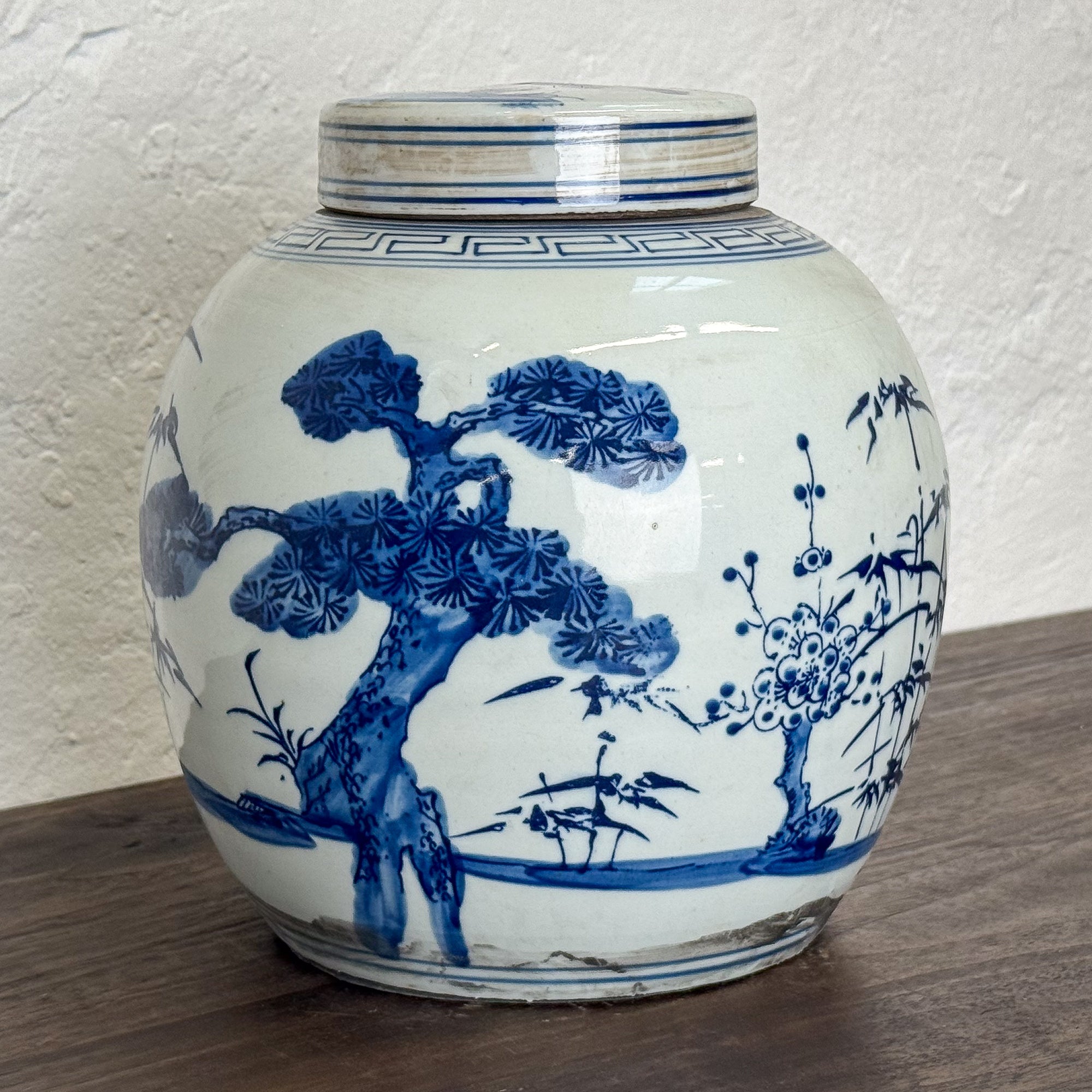 Blue & White Bamboo Ginger Jar