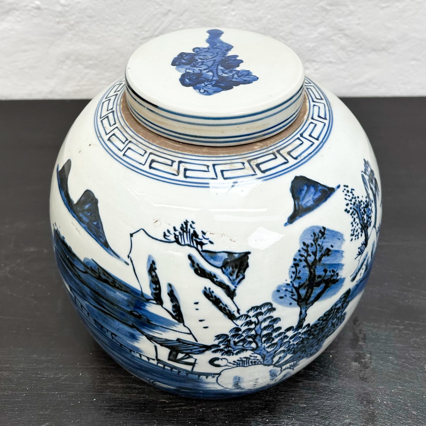 Mountain Scene Porcelain Ginger Jar