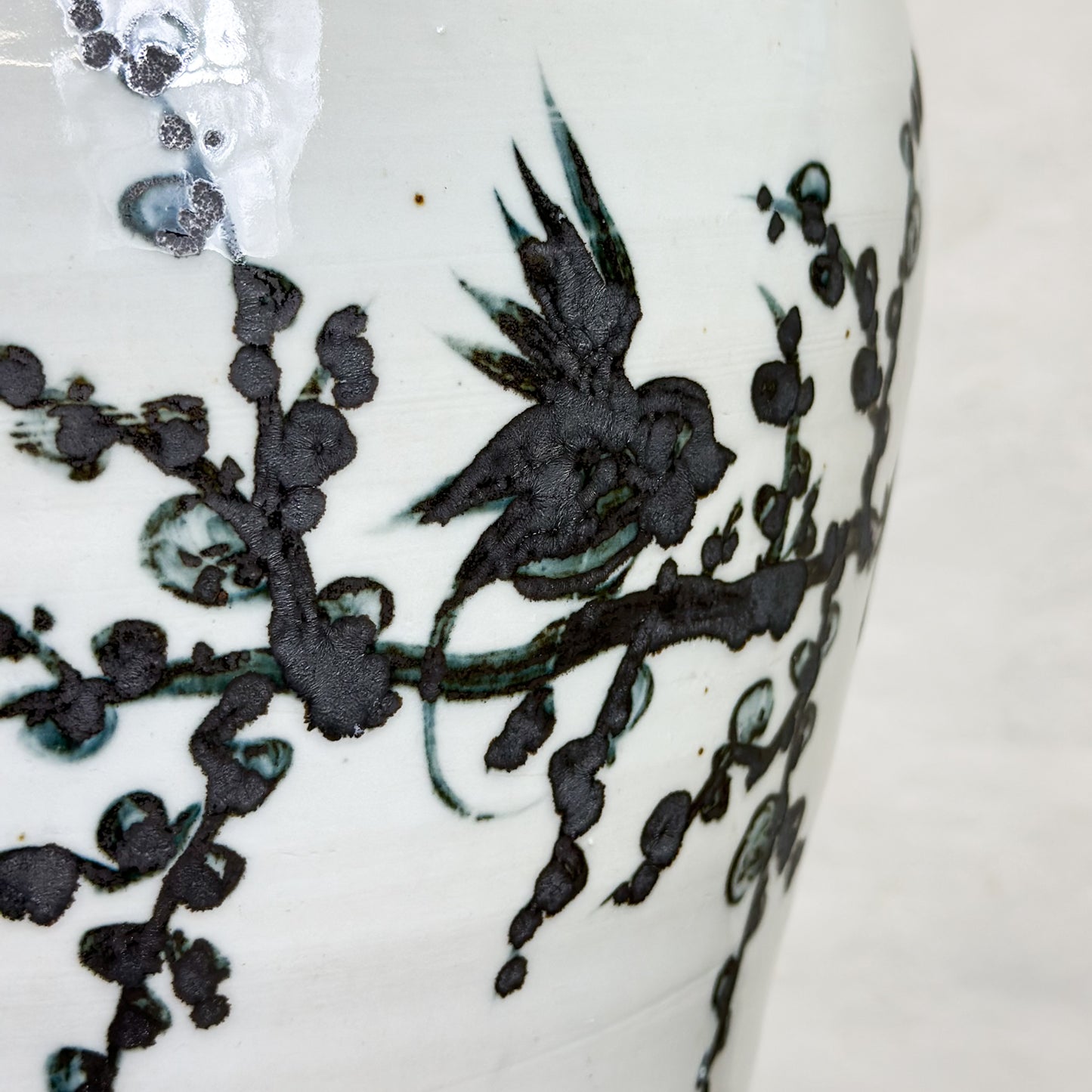 Bird & Blossom Porcelain Temple Jar