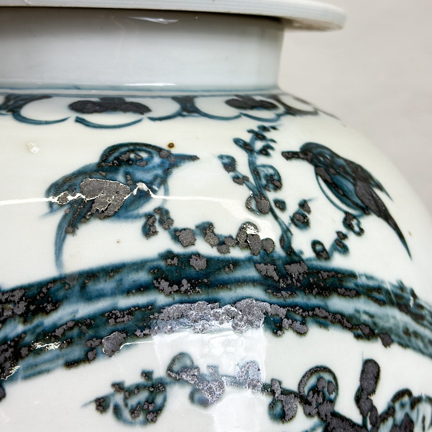 Bird & Blossom Porcelain Temple Jar
