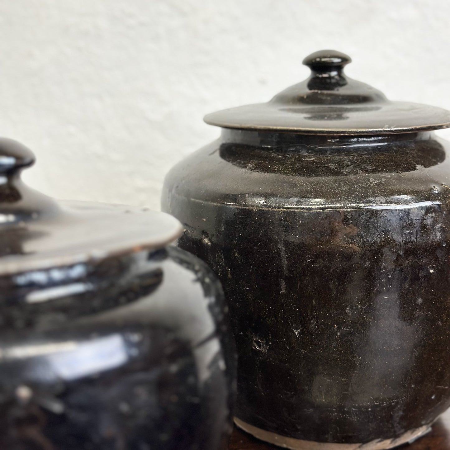 Vintage Shanxi Storage Pot with Lid