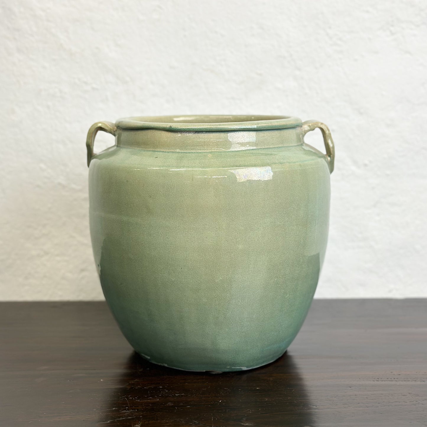 -Chinese-Ceramic-Pot-Planter-Vase-with-Handles-Seagreen-Blue-Green-Turquoise-Glazed