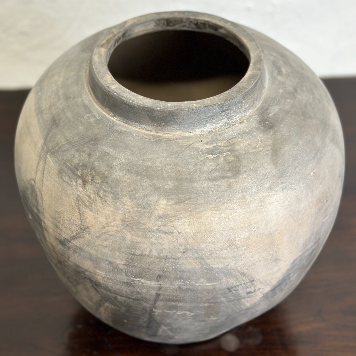 Tapered Earthenware Vase with Lip