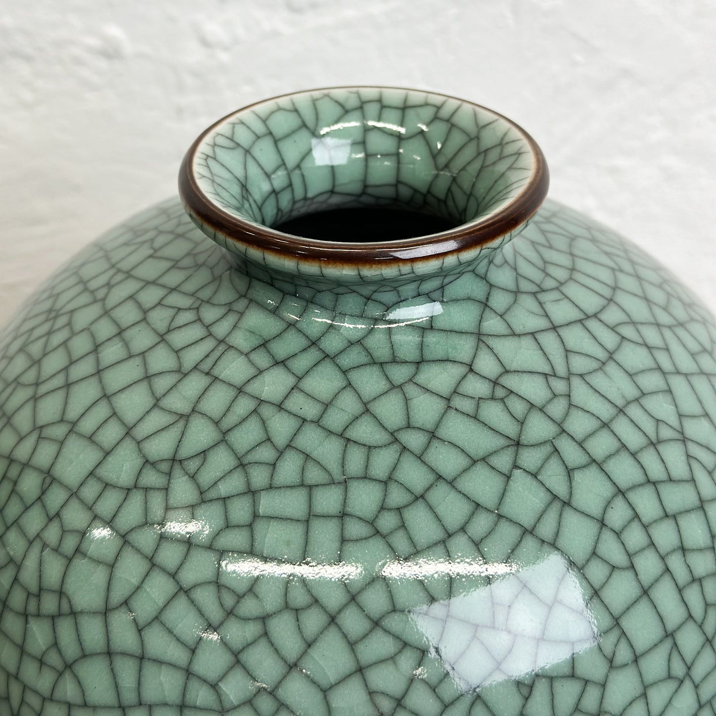 Crackled-Green-Celadon-Squat-Globular-Vase