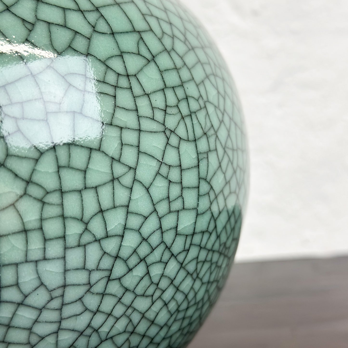 Crackled-Green-Celadon-Squat-Globular-Vase